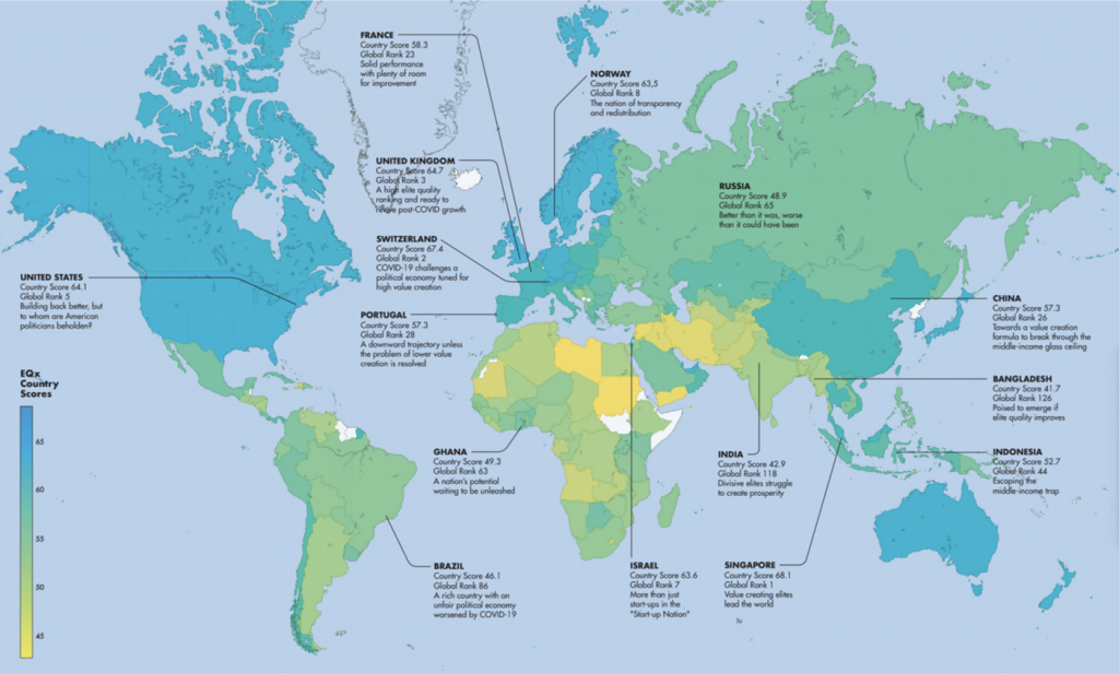 World map of Elite Quality Index